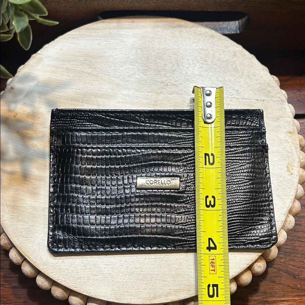 Corello Black Crocodile Embossed Card Holder